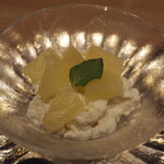 割烹さいお - 豆乳ムース＆パイナップル＆ミントの葉