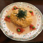 サーモン入り明太子オムライス