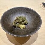 鮨 いわ貴 - 蝦夷鮑ともあえ（石巻辺りの郷土料理にアレンジ）