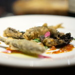 チニャーレエノテカ - 子持稚鮎と香茸のフリット　アリッサソースで