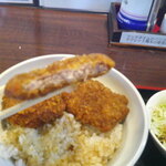 大衆酒場 きりゅう - ソースかつ丼 ランチ ＆ 冷緑茶 氷抜き ランチ ＆ チョコマーブル