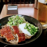 みやび - うなとろ蕎麦、生中