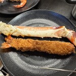 食房 百福豊穣 - デカイ海老フライ　タラバの足くらいあります