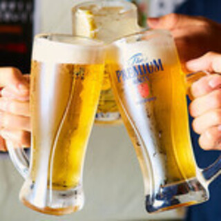 生ビール1杯198円！コスパ最高のプレモルで乾杯♪