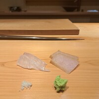 鮨 しゅん輔 阿佐ヶ谷 - アイナメ～塩、本山葵とメガジキの漬け