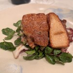 フランス料理 タンモア - ◎前菜その2：豚バラとのコンフィ、ピュイ産レンズ豆のサラダ