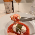 フランス料理 タンモア - ◎デザート：クレームダンジュ、桜餅仕立て、ロゼダンジュのジュレ、苺