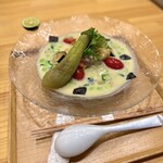 飯田商店 - 限定麺
      『湯河原十二庵の青大豆豆乳と山葵と酢橘の冷し麺』✨