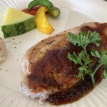 食事館八幡太郎 - ローズポークソテーのアップ