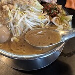 RAMEN HITONI YASASHIKU - 【国産豚ラーメン＝スープ】