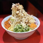 用心棒 - 冷やしまぜそば・ヤサイダブルアブラガリマヨダブルニンニクマシショウガカラアゲ（1200円）