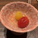 くずし鉄板 あばぐら - お口直し　東久留米遠藤農園アイコトマト甘酢漬け