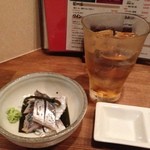 串揚げ酒場 日暮里ただいま - 〆アジ　と、ばばあの梅酒