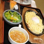 寧寧家 山形松見町店 - 鉄板カルボナーラ♪スープ・サラダ・デザート付
                        