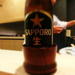 お料理 ふじ原 - ビールはサッポロ黒ラベルだ。。。