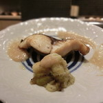 お料理 ふじ原 - サワラの塩焼き、マツタケと酢のソース。