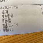 濃厚太麺 ありが豚 - 麺並野菜マシあとは普通で