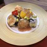 ちそう - ナスと鱧の天ぷら　梅肉ソース