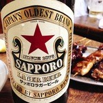 鳥升 - 瓶ビールは赤星！