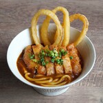 九州名物とめ手羽 - とめチキがのったカレーうどん
