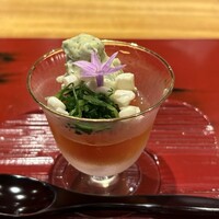 おおたに - ★剣先烏賊のバジル白あえとフルーツトマトのゼリー寄せ