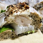 Pane Volare - ローストチキンサンドの断面