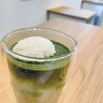 うんてん洋菓子店 - 黒糖抹茶ラテにアイスミルクを追加