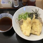 そば処 弥七 - 鶏天つけそば1.5玉