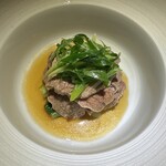 隼 - 山形牛　ヒレ肉のしゃぶしゃぶ　九条ネギ　ピーナッツオイル