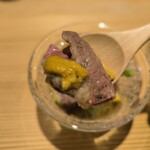 雪花菜 - 蝦夷鮑の酒蒸しトモサンカク