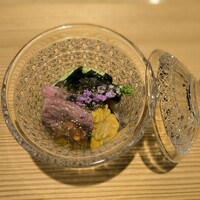 雪花菜 - 蝦夷鮑の酒蒸しトモサンカク