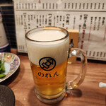 生ビール199円とおでん500円食べ放題 のれん - 生ビール～☆