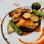 シャトー　ラ・パルム・ドール - 下に敷かれているマデラソースは
      普通なマデラソースの味わいではなくて
      
      何となく中華風な味わいにも感じる
      面白い味わいがしていた