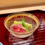 多仁本 - 鴨と賀茂茄子、さやいんげんが美味しい出汁に浸かってます♫