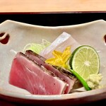 多仁本 - 脂の乗ったスマガツオと爽やかな旨味のメイチ鯛　多仁本さんの魚はどれも美味しい♫