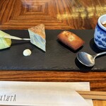 TexturA - 前菜　フィナンシェととうもろこしが好きでした。