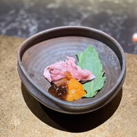 鉄板焼 雅 銀座 - 黒毛和牛のしゃぶしゃぶとウニのポン酢ジュレ