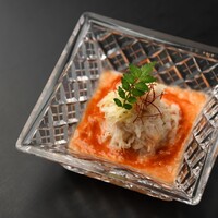 白センマイのとろろチョジャン和え