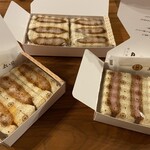 とんかつ まい泉 - 料理写真:オープンした上からカツサンド、左下エビカツサンド、右下ハムカツサンド