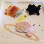 La cucina del Covo - 真鯛カルパッチョ、タコとジャガイモのイカスミ