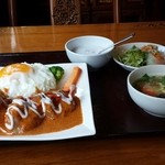海老ココナッツカレー２デザートはタピオカココナッツミルク♪