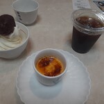 寿司 若竹丸 - (左より)アイスあんこのせ、クリームブリュレ、アイスコーヒー
