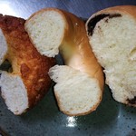 ポムミェル - 2014.9.23ver.②  左より:チーズ、ハードプレーン、チョコ 各断面UP♪