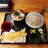 純手打蕎麦処 真人 - カツ丼セット1180円[両方大盛り]250円 えび天330円