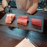 とんかつ comocchi - 左からロース、ヒレ、シャトーブリアン