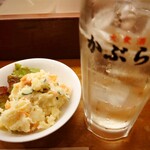 かぶら屋 - ポテトサラダ 280円　ハイボール　380円