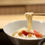 道人 - そうめんは、３年熟成の極細です。
      こんな幸せな素麺なら、丼いっぱいでいただきたい(^^)