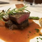 ペンション アンジェリカ - 赤牛のもも肉ステーキ