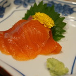 柳家 - 2014.10五月鱒お造り･安曇野本山葵