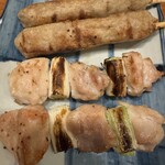 土びん - 焼鳥（かもつくね、ネギマ）